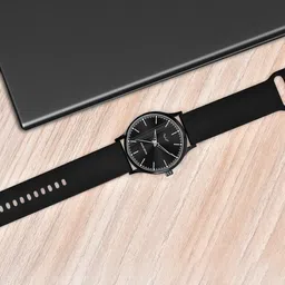 louis devin Silicone Strap Analog Wrist Watch for Men (Black/Blue/Red) | LD-BK054 image 5