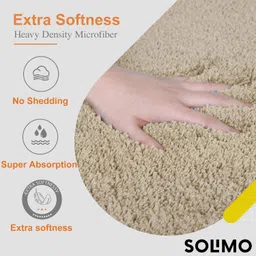 Amazon Brand - Solimo Premium Anti-Slip Microfibre Bathmat - 60cm x 40cm, Light Taupe image 3