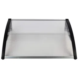 flandre HT-100 Patio Door Window Awning Canopy, Polycarbonate Cover Front Door Outdoor Patio Awning Canopy UV Rain Snow Protection Hollow Sheet, 40 x 32 inch, White CanopyBlack Bracket image 3