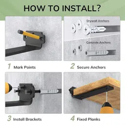 ventuos Shelf Brackets, Floating Shelf Bracket 6 Pack 4 Inch, Heavy Duty Shelf Brackets 160 lbs Load Capacity, Metal L Brackets for Shelve with 1/5 Inch Thicked Novel Shape, Brackets for Wood Shelves, Black image 4