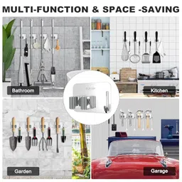 Sulfar Broom and Mop Holder, Pack of 4 Broom Gripper Holds Self Adhesive Reusable No Drilling Super Anti-Slip, Wall Mounted Storage Rack Storage & Organization Your Home, Kitchen Wardrobe image 5