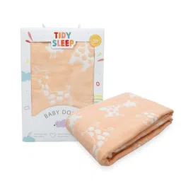 TIDY SLEEP Baby Blankets 6 Layer Wraper 100% Cotton Stroller Cover Receiving Blankets, Peach (100 Cm X 90 Cm), Breathable image 2
