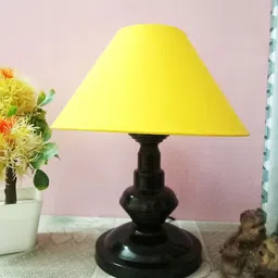 DIKANSHA Conical Shade and Beautiful Table Lamp for Bedroom and Drawing Room, Different Color Shade (Yellow, Orange) image 3