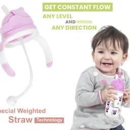 R for Rabbit Premium Bubble Baby Sipper |10 fl oz | Anti Spill Sippy Cup with Soft Silicone Straw BPA Free & Non Toxic for Baby/Kids of 9+ Months - (300 ml Pink) image 4