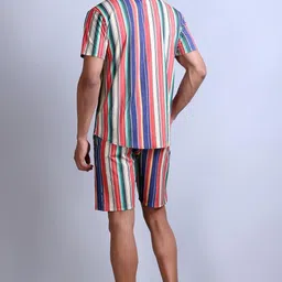 parcel yard Mens Printed Casual Shirts and Shorts Set | Button Down Co-ord Set | Beach Vacation Outfit | stylish cord set for men image 2