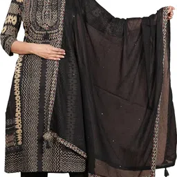 yash gallery Women's Cotton Mothers Day Gift Ikat Printed Straight Kurta Pant With Dupatta image 1