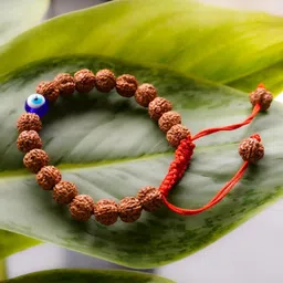 japam Authentic 5 Mukhi Rudraksha Evil Eye Tie-up Band – 2.8 Inches Diameter image 2