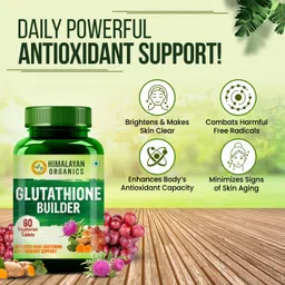 Vlado’s Himalayan Organics Glutathione Builder With Vitamin C,E,B6 & Curcumin Alpha Lipoic Acid, Antioxidant Support for Anti-Ageing,Youthful & Brightening Skin -60 Veg Tablets x Pack of 2 image 5