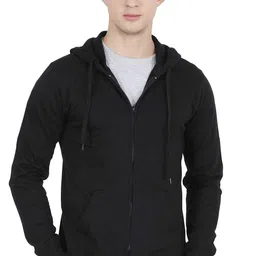 fleximaa Men's Cotton Full Zipper Sweatshirt Hoodies with Kangaroo Pocket image 1