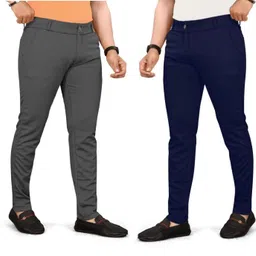 skevion Combo Pack of 2 Men's and Boys Track Pants, Athletic Trouser Style Track Pant Lycra Blend Twil Soft Material image 1