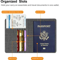 lorenz Faux Leather Passport Holder Travel Accessories For Men Women, Grey/Brown | Ph-01 image 3