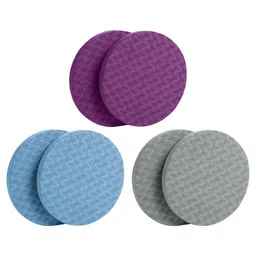 atorse ATORSE® Anti Slip Small Round Knee Pad Yoga Mats 2 Pieces Portable For Gym Exercise Purple image 2