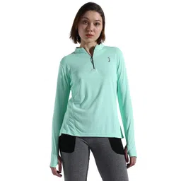campus sutra Women's Dri-Fit Long Sleeve Regular Fit Activewear T-Shirt for Casual Wear | Polyester Jersey T-Shirt Crafted with Comfort Fit for Everyday Wear image 1