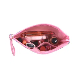 NFI essentials Makeup Pouch for Women Geometric Print Stylish PU Pouch for Makeup Accessories Travel Pouch Cosmetic Pouch Toiletry Bag for Women Make up Pouch for Girls image 2