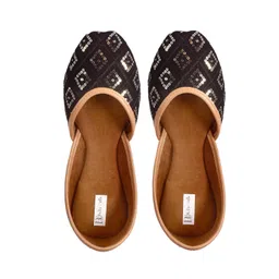 bellie bella Women and Girls Stylish Grey Jutti Beads & Sequins Work Embroidered Punjabi Jutti for Women | Ideal for Daily use Office, Party image 5