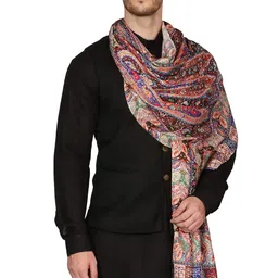 pashtush Mens Stole, Kalamkari Printed Ethnic Scarf image 1