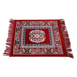 Kuber Industries Pack of 6 Velvet Prayer Rectangular Mat|Square Shape & Soft Velvet Material|Meditation Mat|Multipurpose Velvet Rug Mat|Size 60 X 60 Cm|(Maroon) image 2