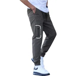 trendbull Men’s Lightweight Trackpants with Zip Pocket | Casual 4-Pocket Cargo Joggers | Poly-Blend Lowers with Elastic Waist & Cuffs for Gym, Lounge & Sports | S-XXL image 1
