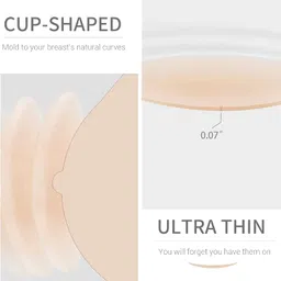mmstore Reusable Silicone Nipple Cover - Women's Adhesive Bra Pad - Thin Pasties (Free-Size) image 4