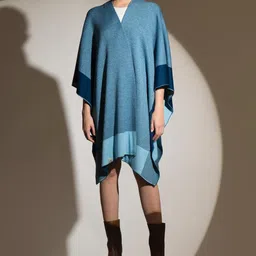 khaleej Women Blue Topaz Patterned Cape image 2