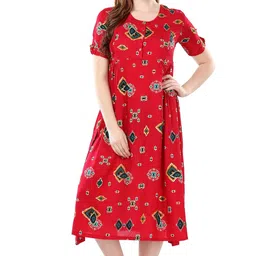 av2 Women's Rayon A-Line Maternity Nursing Kurti & Calf Length Dress image 5