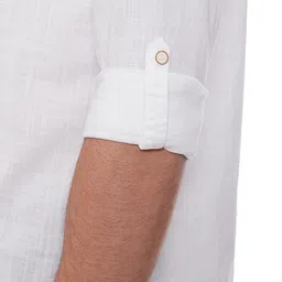 max Men's Long Sleeves Regular Fit Cotton Solid Shirt Kurta with Band Collar image 4