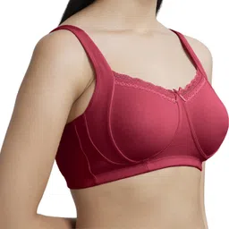 salient Everyday Non Wired & Non Padded Full Coverage Cotton Stretch Bra for Woman with lace Detailing and Side Support | FF01 image 3