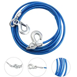 Generic 5Tons 4M Car Vehicle Boat Steel Wire Tow Rope Towing Pull Strap Rope with Hook Heavy Duty Car Tow Cable, Standard image 1