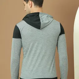 mack jonney Cotton Blended Regular Fit Full Sleeve Hooded Neck T-Shirts for Men's image 4