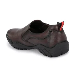 hitz Men's Brown Leather Slip-On Formal Shoes image 4