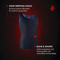 Sweat Shaper Men's Workout Tank Top Slimming Polymer Weight Loss Sauna Vest, Black image 5