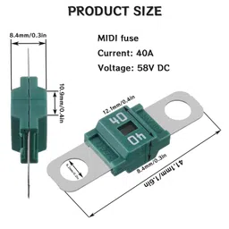 SIGANDG AMI/Midi Fuse 40A High Current Bolt-on Fuse 40 Amp for Cars, Buses, Trucks, Caravans, Construction Vehicles (Pack of 3) image 2