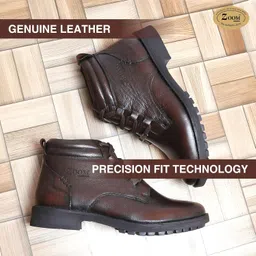 zoom shoes Zoom Boot for men Leather High Ankle Formal Casual Boot With Laces for Adults Super comfortable with Lightweight and Slip Resistant insole for office/party A-4691 image 4