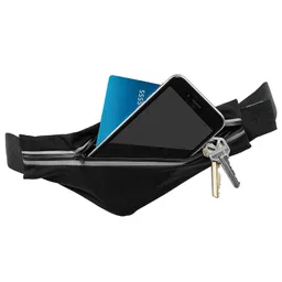 unique ideas Sport Running Marathon Waterproof Waist Bag Pouch & Belt for Running,Travel, Hiking or Jogging (Black) image 3