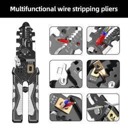 YINLONGDAO 25-in-1 Multifunction Wire Strippers Electeical, 8 inch Wire Crimping Tool, Wire Cutter, Professional Electrician Pliers Tools and Cable Stripper for Cutting, Stripping, Shearing image 2
