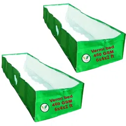 IAgriFarm 460 GSM HDPE UV Stabilize, (Green, 6ftx4ftx2 ft) - Pack of 2 - for Vermicompost Making Bed image 1