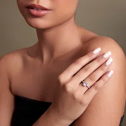 miss jo 92.5 Sterling Silver Opulent Oval Solitaire Ring, Adjustable Engagement Ring, Elegant Whites Collection, Gift for Women, BIS Hallmarked image 5