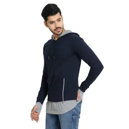 black collection Black CollectionMen's Poly Cotton Hooded Neck Sweatshirt image 3