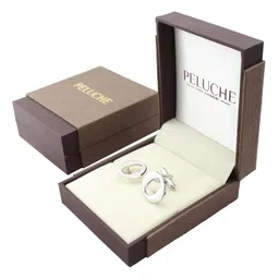 peluche Silver Coloured Alphabet Cufflink (Letter O) image 4