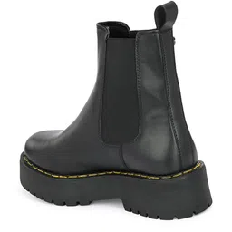 delize Black Women’s Vegan Leather Chelsea Boots 63761 image 3