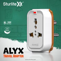 Sturlite Alyx 3 Pin Plug| Universal AC Travel Adapter| ABS Strong Body Socket (Pack of 1) image 4