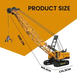 SHAKTISM Construction Crane Toy, 360 Degree Rotating Crawler with Tower Cable, Pull Back Vehicle, for Kids 3+ Years, Multicolour image 2
