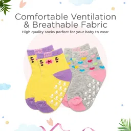 Mee Mee Cotton socks for baby | Anit - Skid, Soft, Colourful Prints For 0-6 Months (Pack of 6) image 5