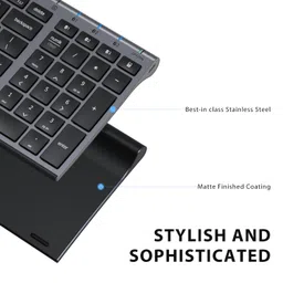 iClever BK10 Multi-Device Bluetooth Keyboard for Mac, Windows, Chrome OS, Android, iPad, iPhone, Rechargeable Wireless Keyboard Easy-Switch up to 3 Devices Grey Black image 5