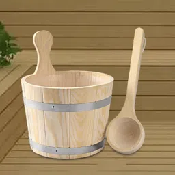 BNF® Sauna Bucket and Ladle Set Sturdy Wood Sauna Barrel for Hotel Sauna Room SPA|Home & Garden | Yard, Garden & Outdoor Living | Pools & Spas |1x Sauna Barrel image 2