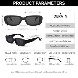 dervin UV Protected Rectanglular Retro Driving Narrow Square Frame Sunglasses for Women image 5