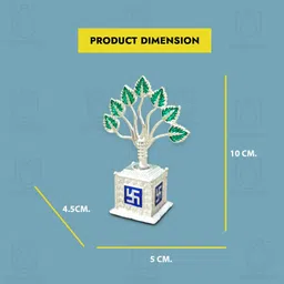 generic UrbanShilp Silver Plated Tulsi Plant for Pooja Decorative, Religious Metal Kyara, Wedding Return Gift, Vastu Items, Showpiece image 3