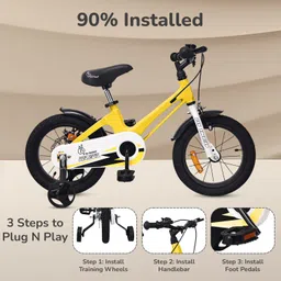 R for Rabbit Tiny Toes Magna 14T Magnesium Frame Bicycle for Kids with Disc Brake for 3 to 5 Years Baby Boys & Girls of Upto 40 Kgs Weight Capacity - 90% Installed (Yellow) image 4