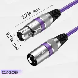 KEBILSHOP XLR Cables 2 Pack, 3-Pin XLR Microphone Male to Female Cable, Compatible with Microphones, Mic Mixer, Speakers and More, Blue + Red (5 Meter/16 Feet) image 2