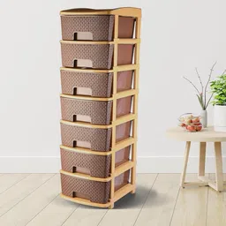 Jayci Mart 7 XL Multipurpose Drawer Plastic Modular Chest Storage Organizer Home, Office, Parlor, School, Doctors, Home and Kids (Brown, 7XL) image 2